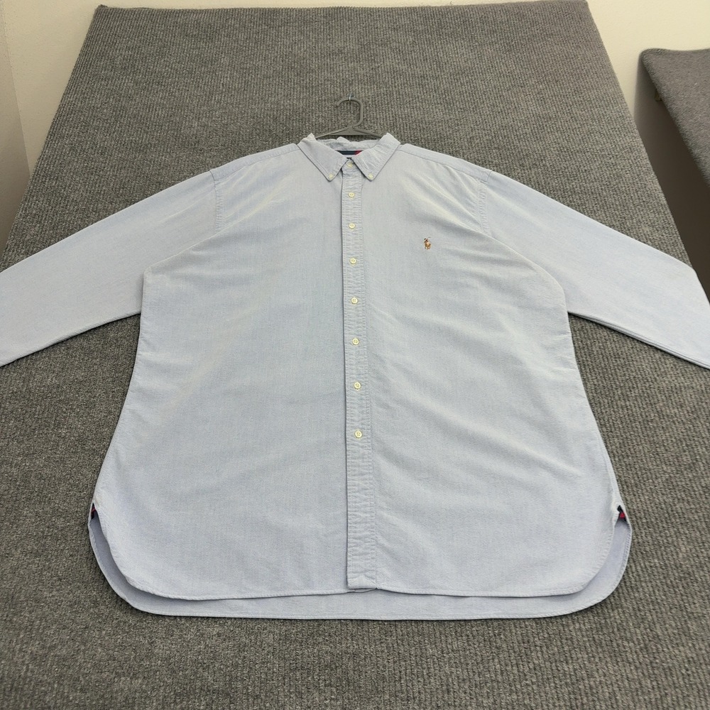 Ralph Lauren Button Down Shirt Mens 2XLT Blue Cotton Oxford Classic Fit Preppy